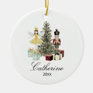 Personalized Nutcracker and Fairy Christmas Tree Ceramic Tree Decoration