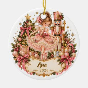 Personalized Nutcracker Ballerina Christmas Orname Ceramic Tree Decoration