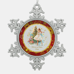 Personalized Nutcracker Ballet Christmas - Gift Snowflake Pewter Christmas Ornament