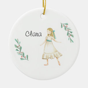 Personalized Nutcracker Clara Keepsake  Ceramic Tree Decoration