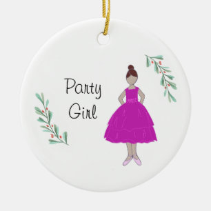 Personalized Nutcracker Party Girl Keepsake Ceramic Tree Decoration