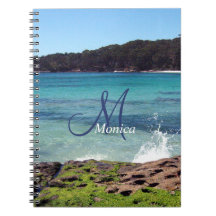Personalized Ocean Beach Spiral Notebook