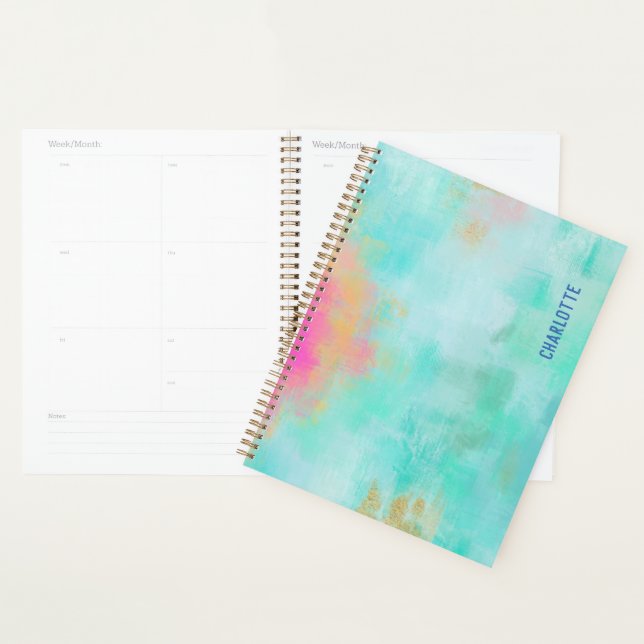 Personalized Ocean Joyride - Blue Turquoise Planner (Display)