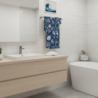 Personalized Ocean Seashell & Starfish Towel 