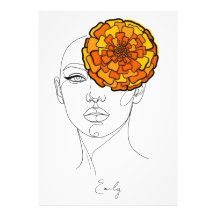 Personalized October Birth Flower Portrait