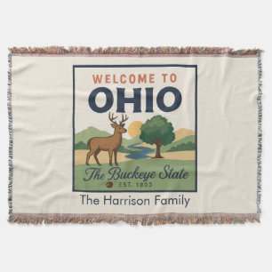 Personalized Ohio Throw Blanket