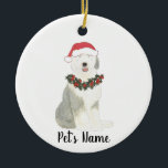 Personalized Old English Sheepdog Ceramic Tree Decoration<br><div class="desc">Make the nice list this year with a personalized ornament of your favorite little sheepdog elf! For the sweetest gifts,  pair it with a matching art print or another item from my collection!</div>