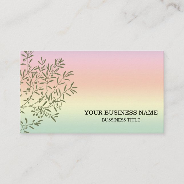 Personalized Olive Branch Catering Chef Business Card (Front)