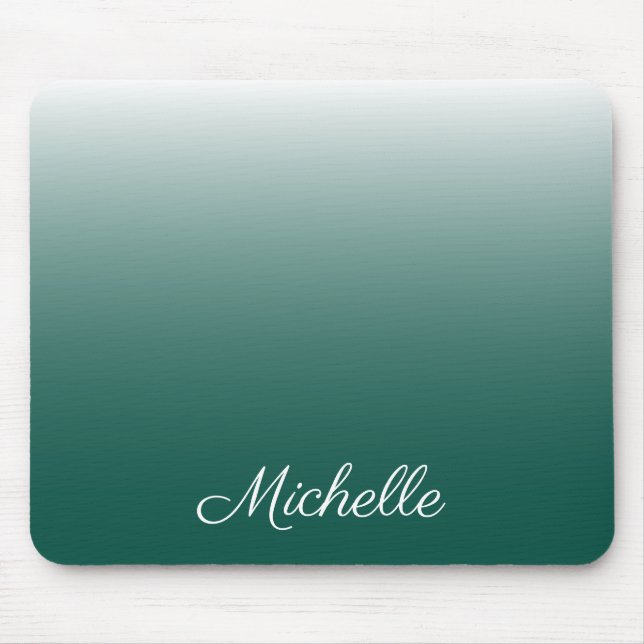 Personalized ombre gradient green mouse mat (Front)