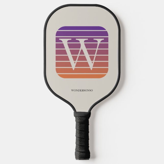 Personalized Ombre Monogram square Pickleball Paddle (Front)