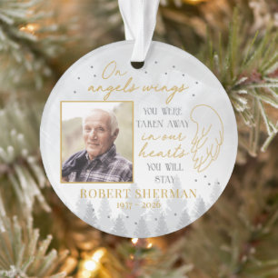 Personalized On Angels Wings Photo Ornament