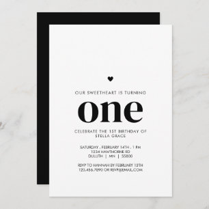 Personalized One Sweetheart First Birthday Invitation