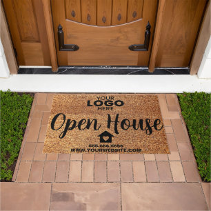 Personalized Open House Real Estate Realtor Logo Doormat