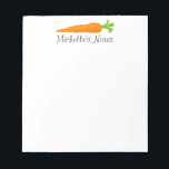 Personalized orange carrot notepad for recipes etc<br><div class="desc">Personalized orange carrot notepad for recipes & more. Make your own custom memo and writing note pads. Add your own personalized name, logo, humorous quote or saying. Healthy food theme stationery paper design with cute vegetable illustration. Fun writing accessories for home, restaurant, school, cooking business, company, dinner party favor, wedding,...</div>