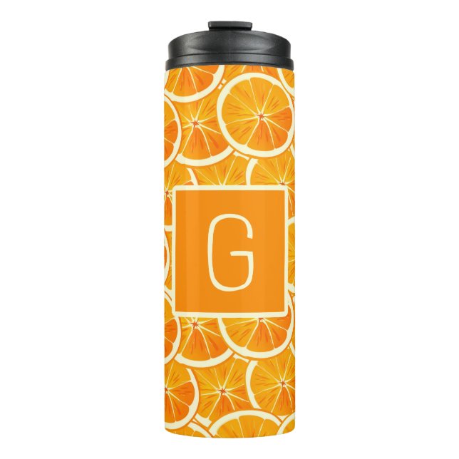 Personalized Orange Citrus Monogram  Thermal Tumbler (Front)