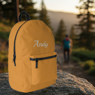 Personalized Orange Hiking Backpack for Men 