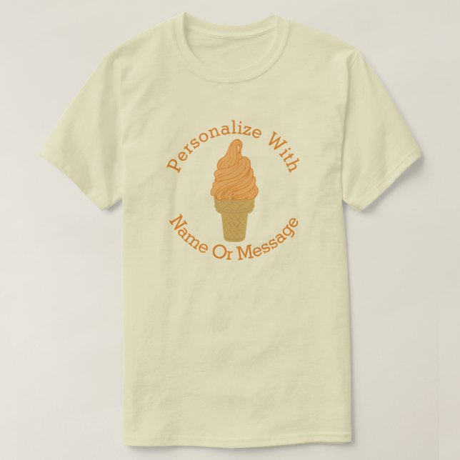 PERSONALIZED Orange Ice Cream Cone T-Shirt (Design Front)