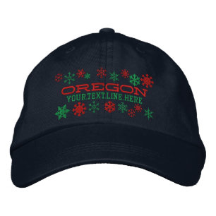 Personalized Oregon Winter Snowflakes Embroidered Hat