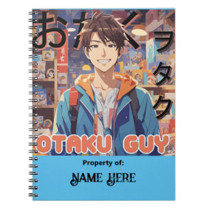 Personalized Otaku Guy Anime Notebook