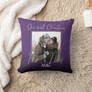 Personalized Our First Christmas as Mr. and Mrs. Cushion