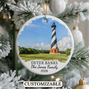 Personalized Outer Banks Ornament, North Carolina Ceramic Tree Decoration