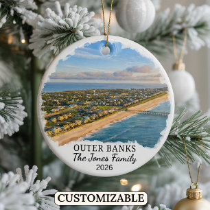 Personalized Outer Banks Ornament, North Carolina Ceramic Tree Decoration