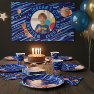 Personalized Outer Space Galaxy Photo Banner