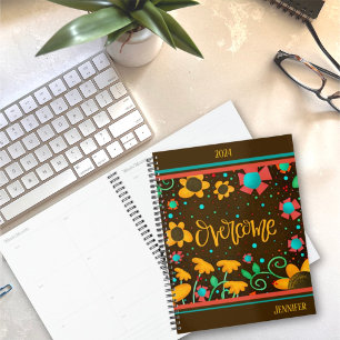 Personalized ‘Overcome’ Inspiring Pretty Floral Planner