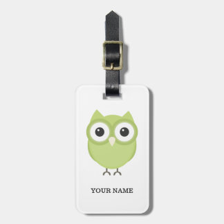 Personalized owl luggage tag