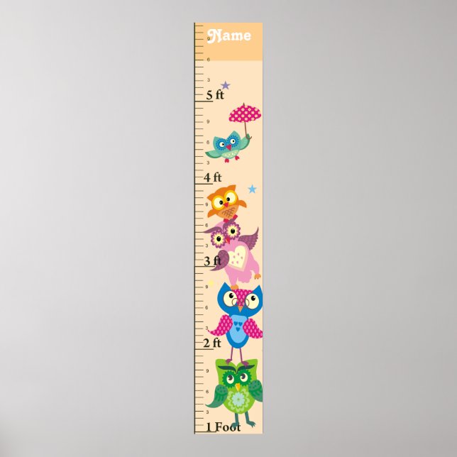 Personalized owls Growth Chart (Front)