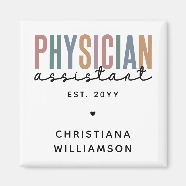 Personalized PA Physician Assistant Graduation Magnet (Front)