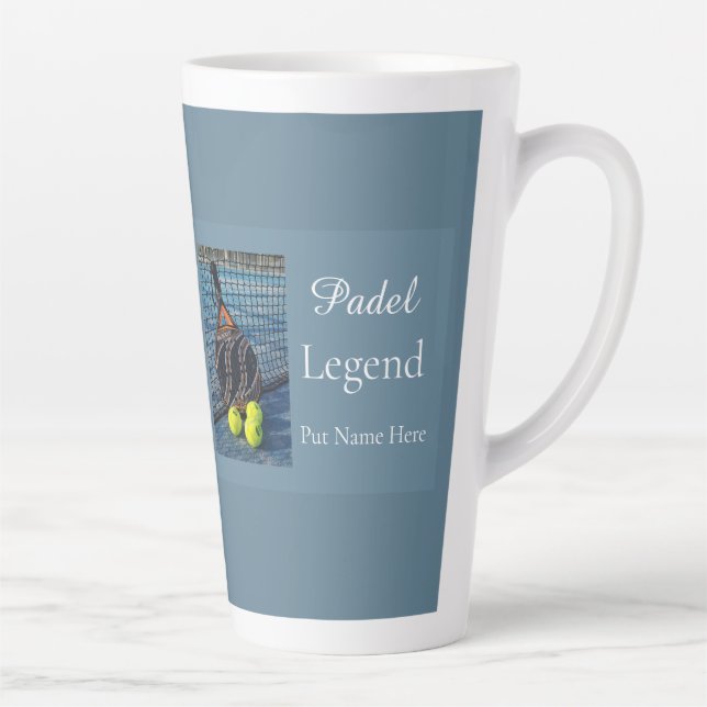 Personalized Padel Legend Gift for Him Latte Mug (Right)
