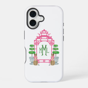 Personalized Pagoda Monogram iPhone 16 tough case
