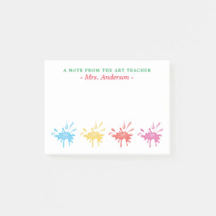 Personalized Paint Splashed Art Teacher Post-it Notes