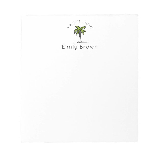 Personalized Palm tree Notepads (Front)