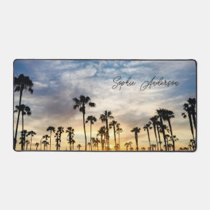 Personalized Palm Tree Sunset Desk Mat