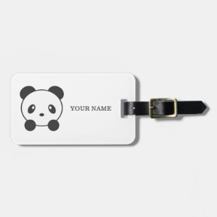 Personalized panda luggage tag