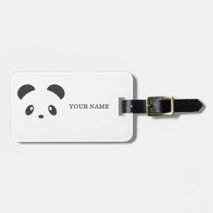 Personalized panda luggage tag