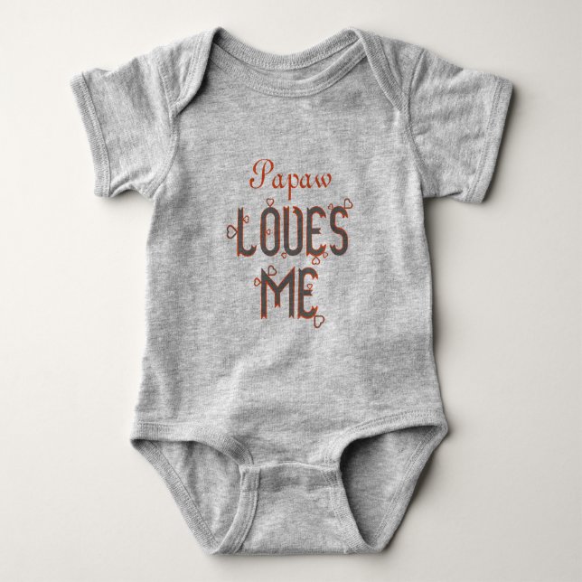 PERSONALIZED Papaw LOVES ME Baby Bodysuit (Front)