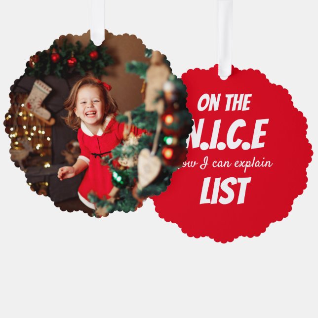 Personalized Paper Christmas Ornament  (Front/Back)