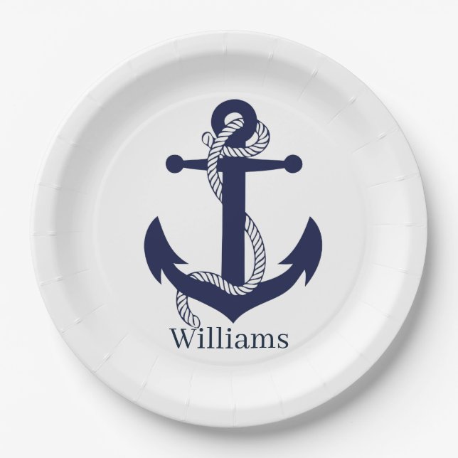 Personalized Paper Plates - Anchor and Robe (Front)