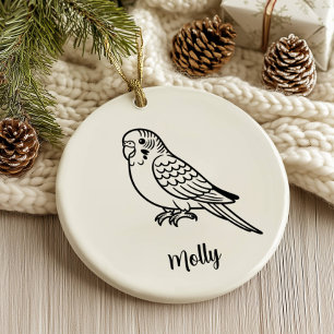 Personalized Parakeet Christmas Ceramic Tree Decoration