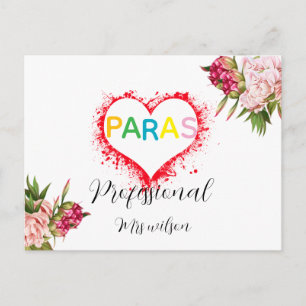 Personalized paraprofessional educator teacher postcard