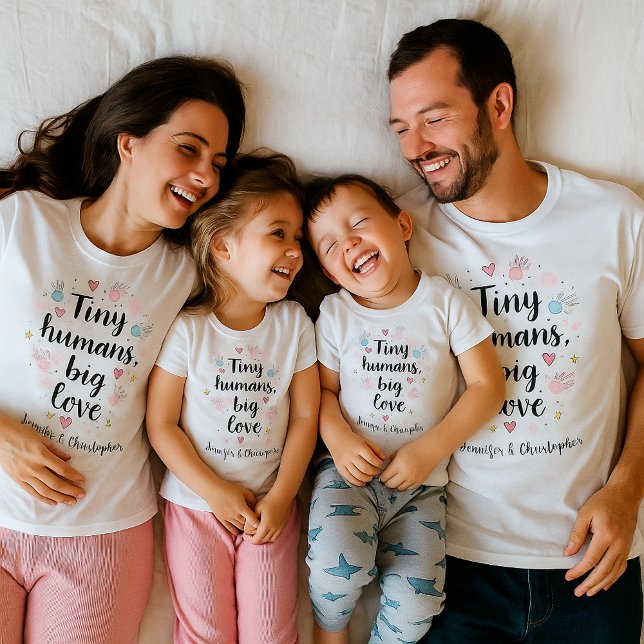Personalized Parent Gift Tiny Humans Big Love T-Shirt (Creator Uploaded)