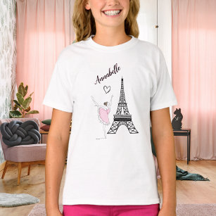 Personalized Paris Ballerina Eiffel Tower Ballet T-Shirt