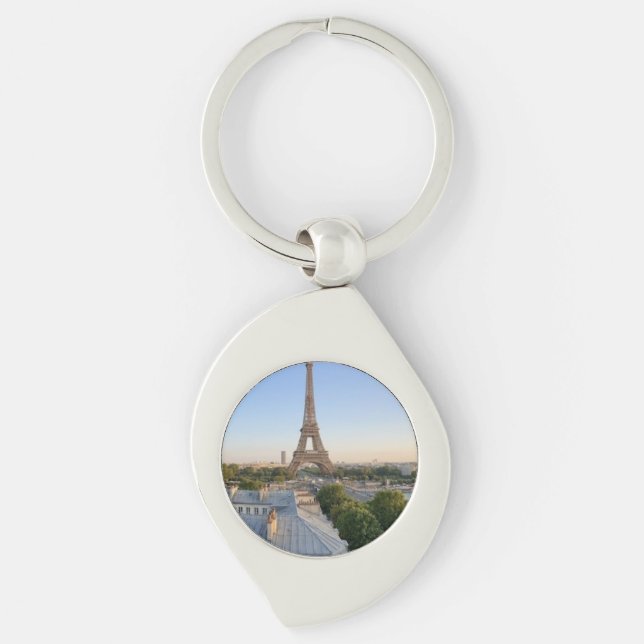 Personalized Paris City Skyline Souvenir  Key Ring (Front)