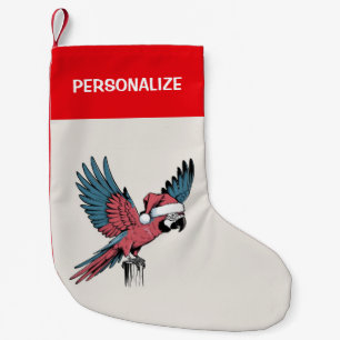 Personalized parrot wearing a Santa hat  Christmas Small Christmas Stocking