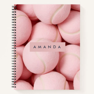 Personalized Pastel Chic Pink Tennis Ball Notebook