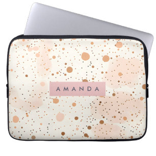 Personalized Pastel Confetti Dot Style Laptop Sleeve