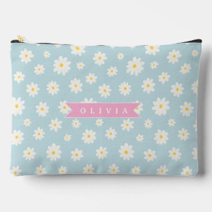 Personalized Pastel Daisy Coquette Girly Cute Accessory Pouch
